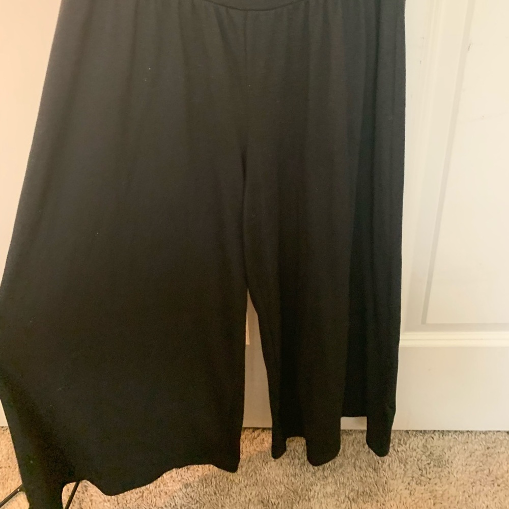 Plain Black Gaucho Pants